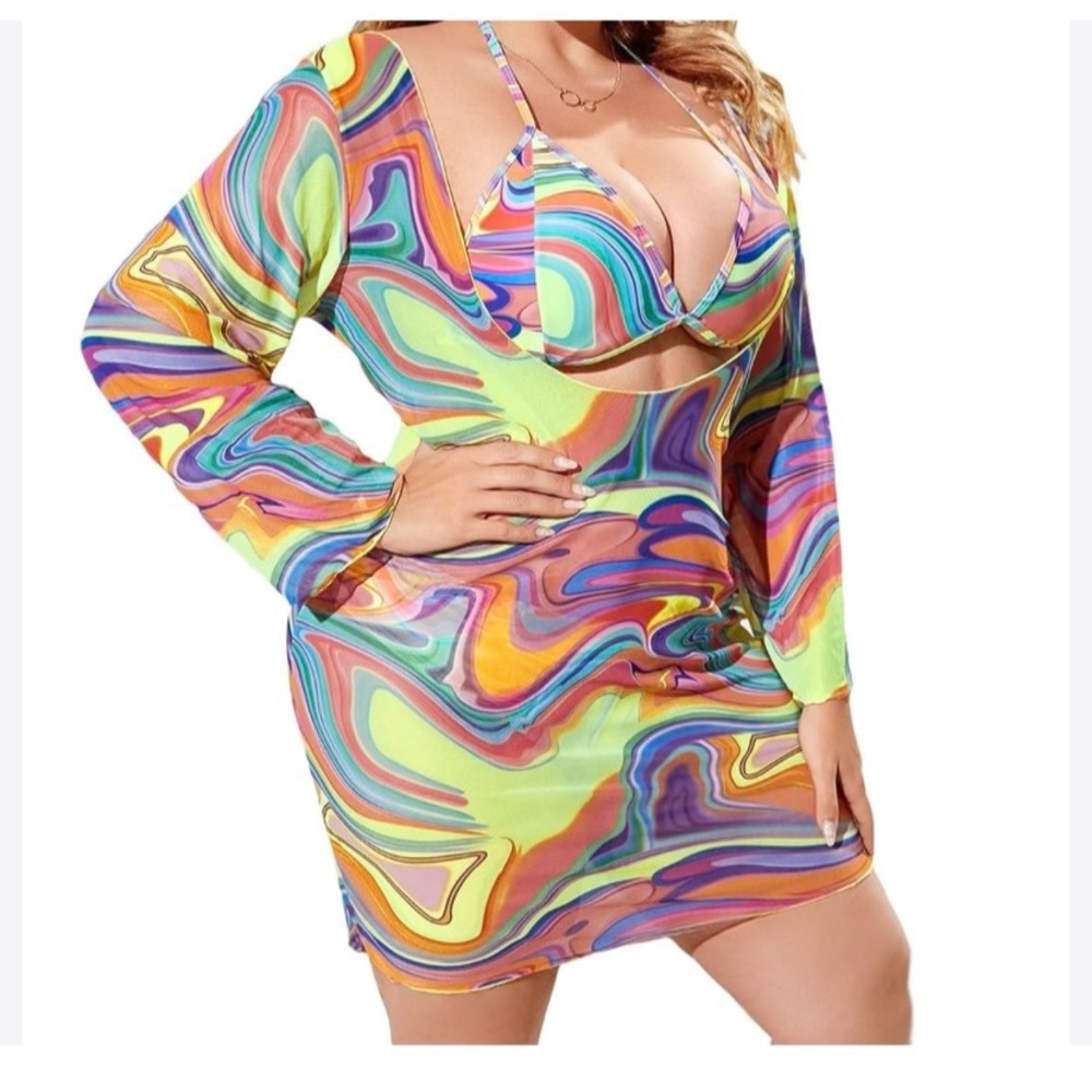 Tie Dye Bathing Suit Cover Up Size 3XL